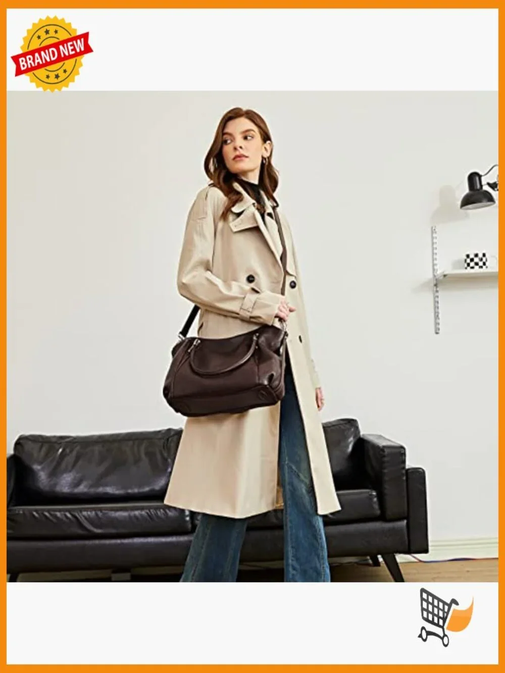 Genuine Leather Hobo Satchel Handbag Crossbody Tote Purse